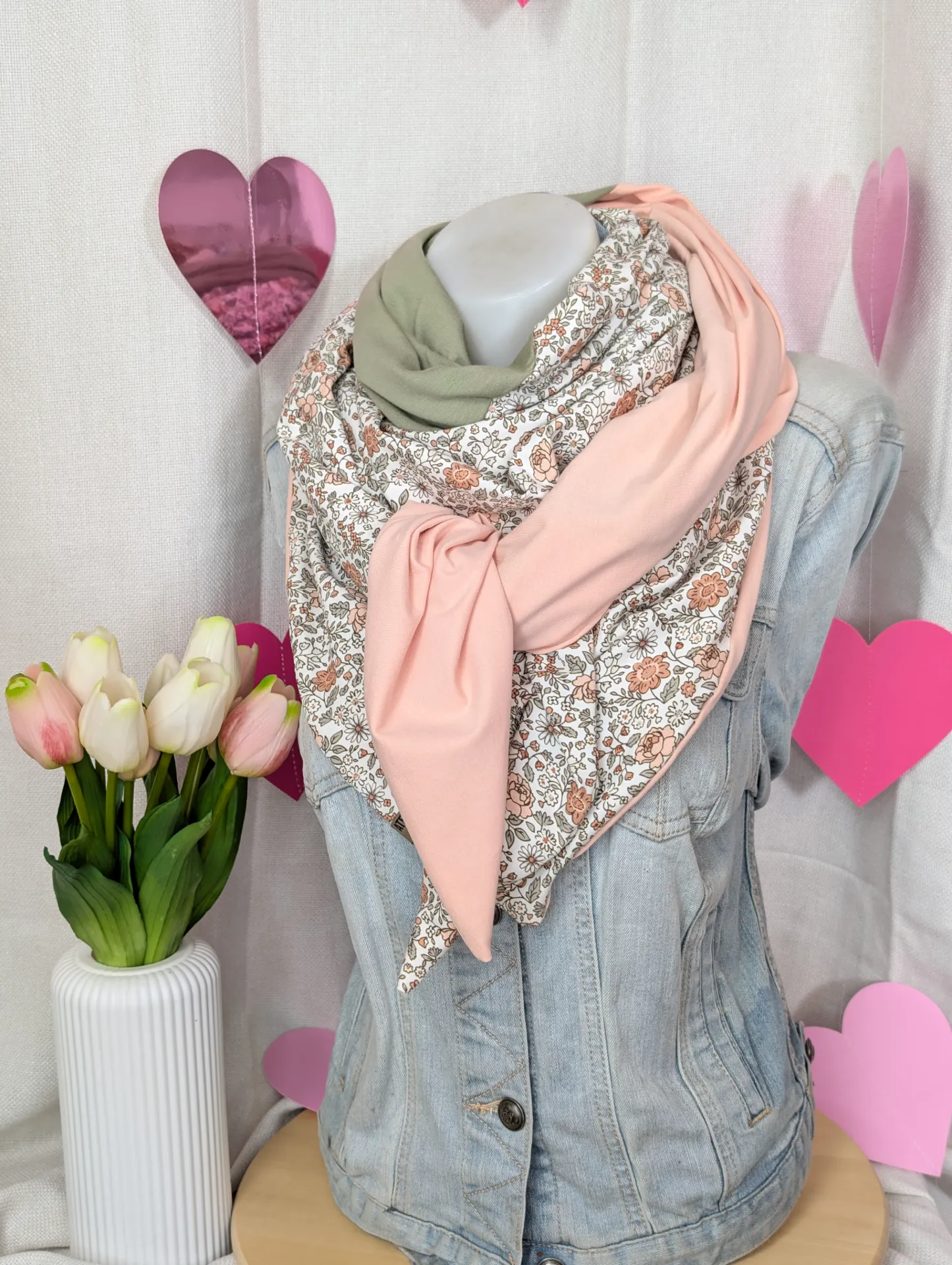 Fleuri pastel kaki rose