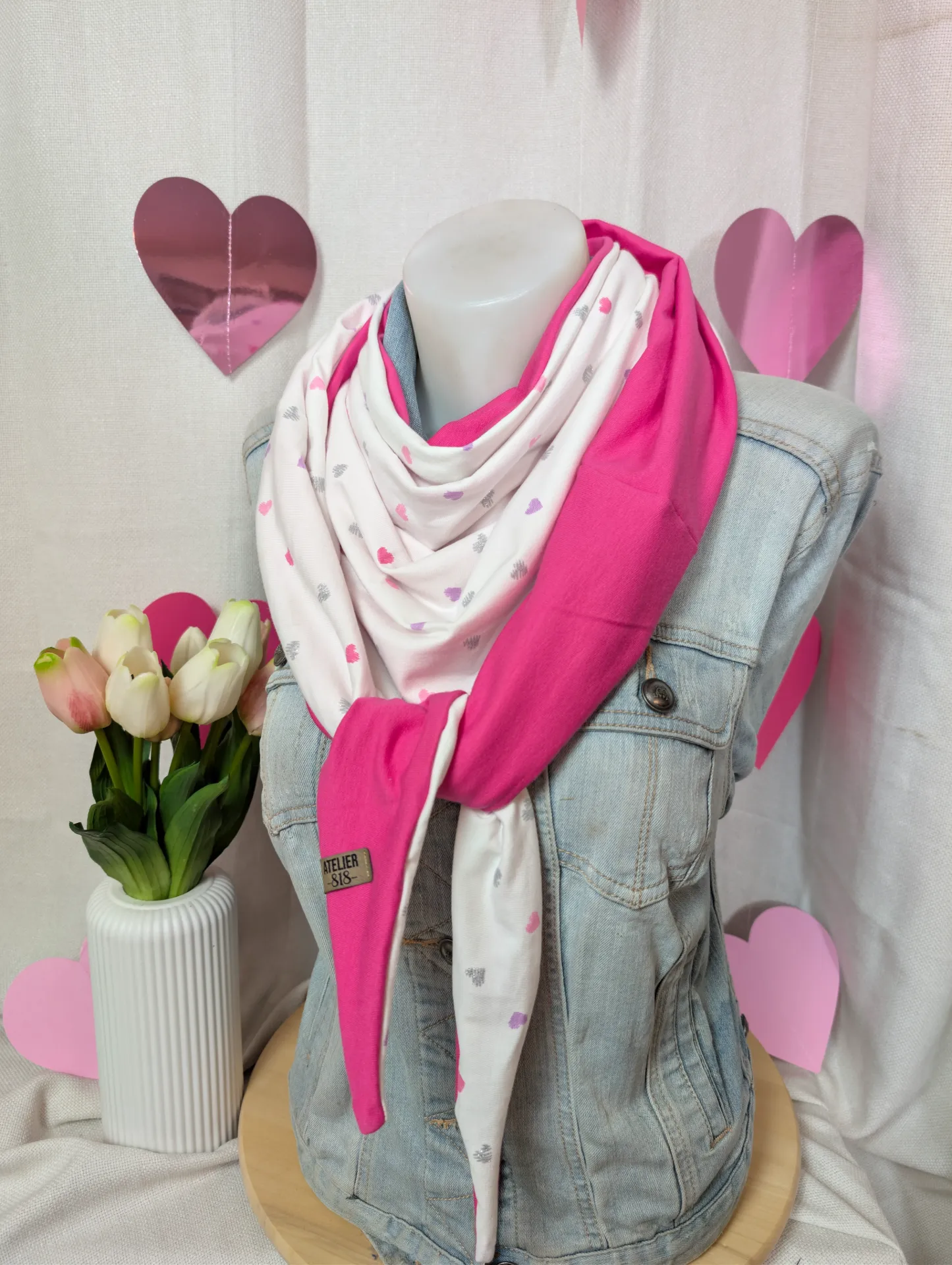 coeurs brillants fuchsia