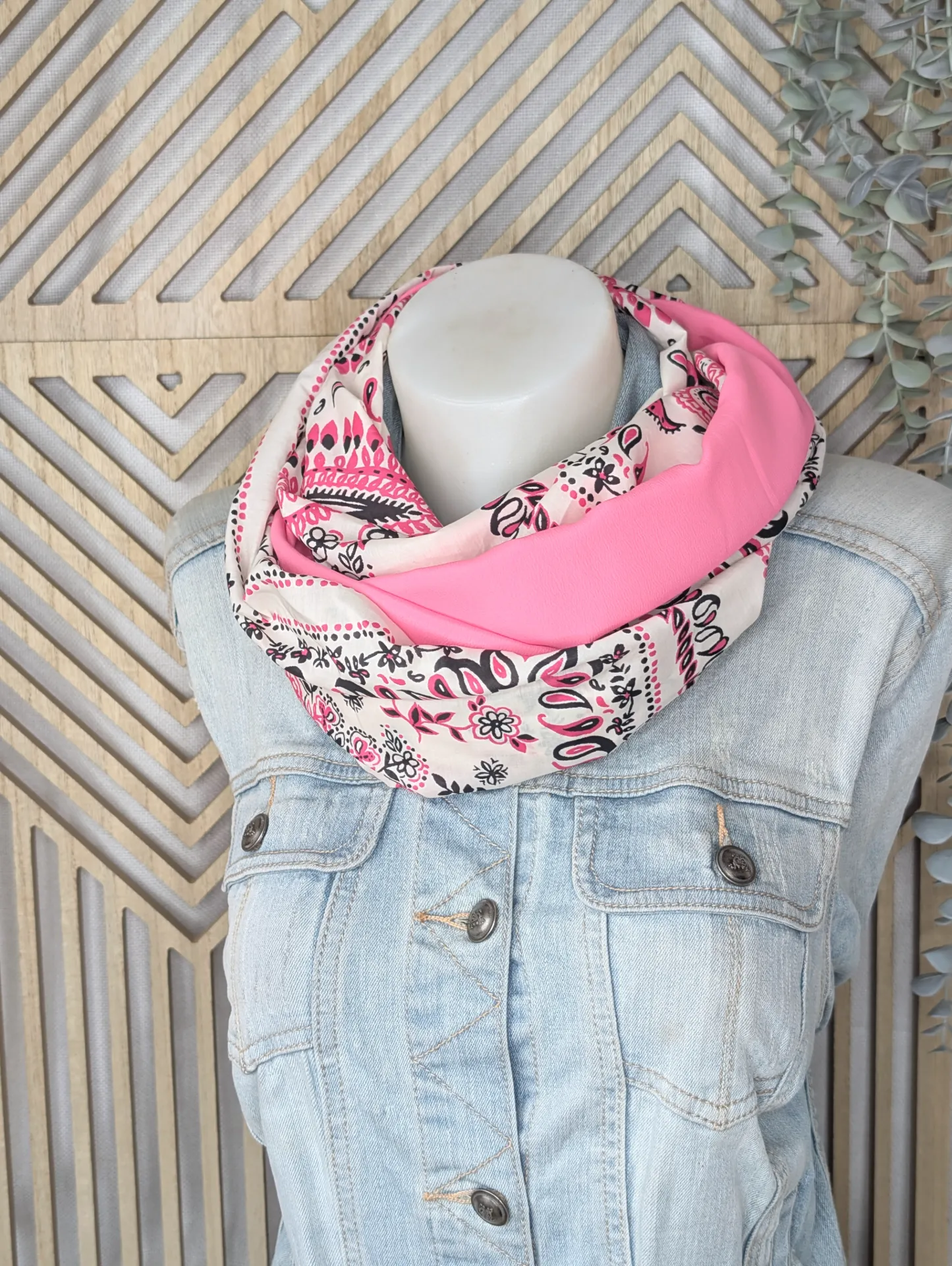 Double tour bandana rose