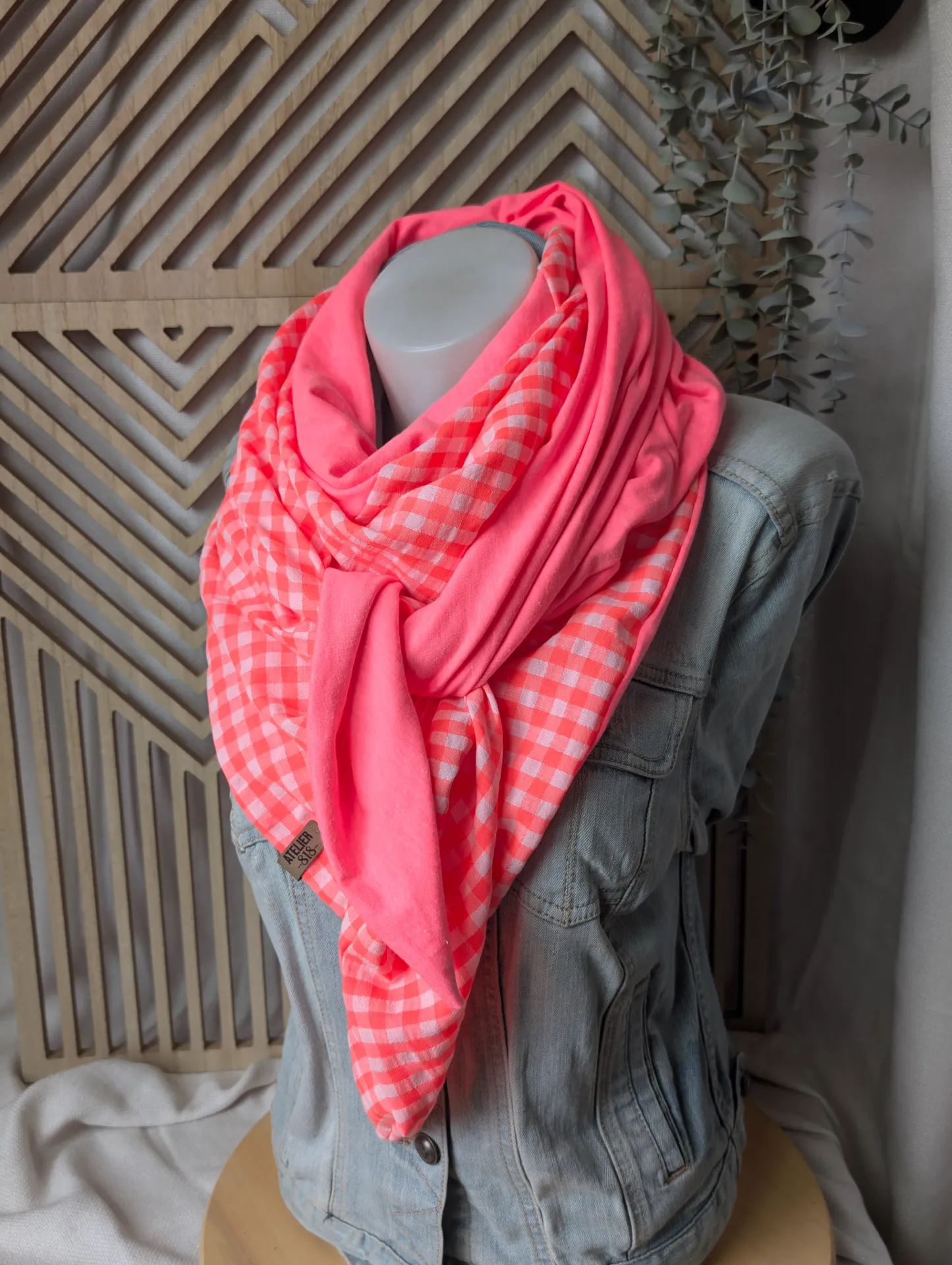 Classique fluo rose carreaux