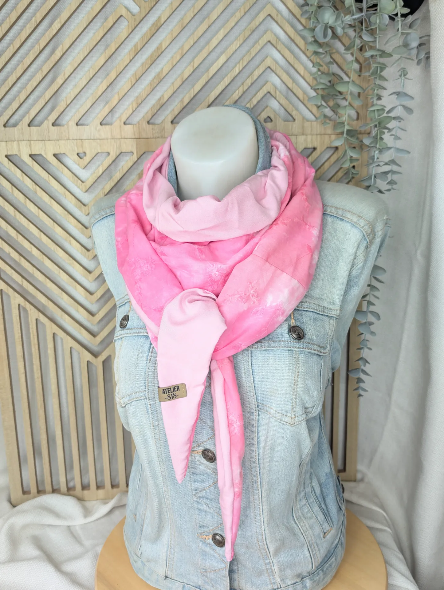 Petit dégradés rose brodé