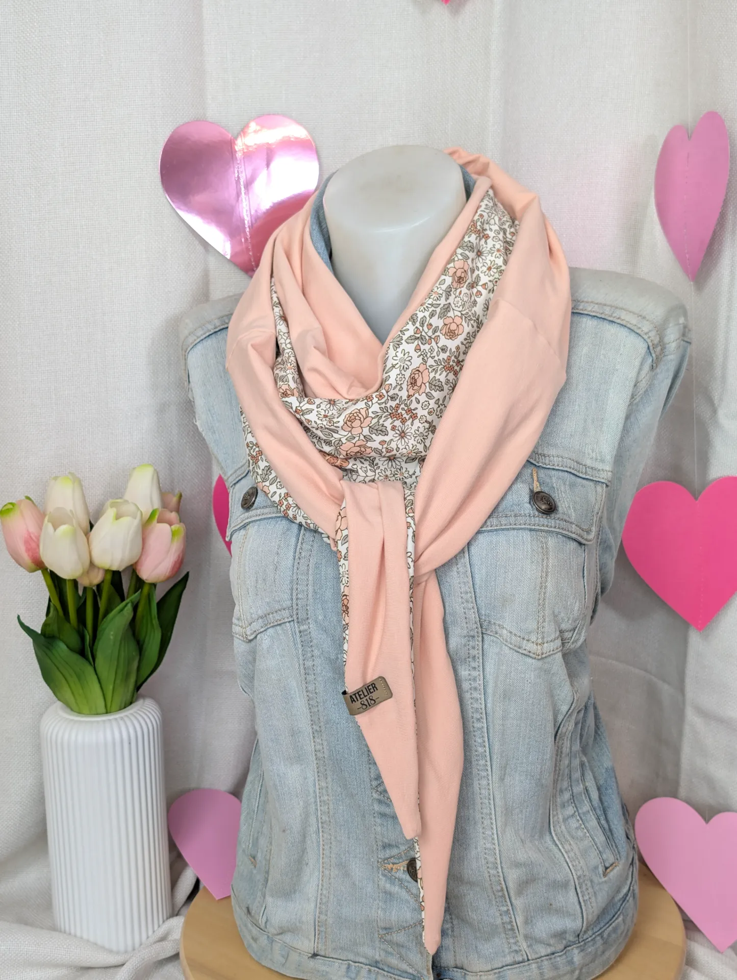 fleuri pastel rose