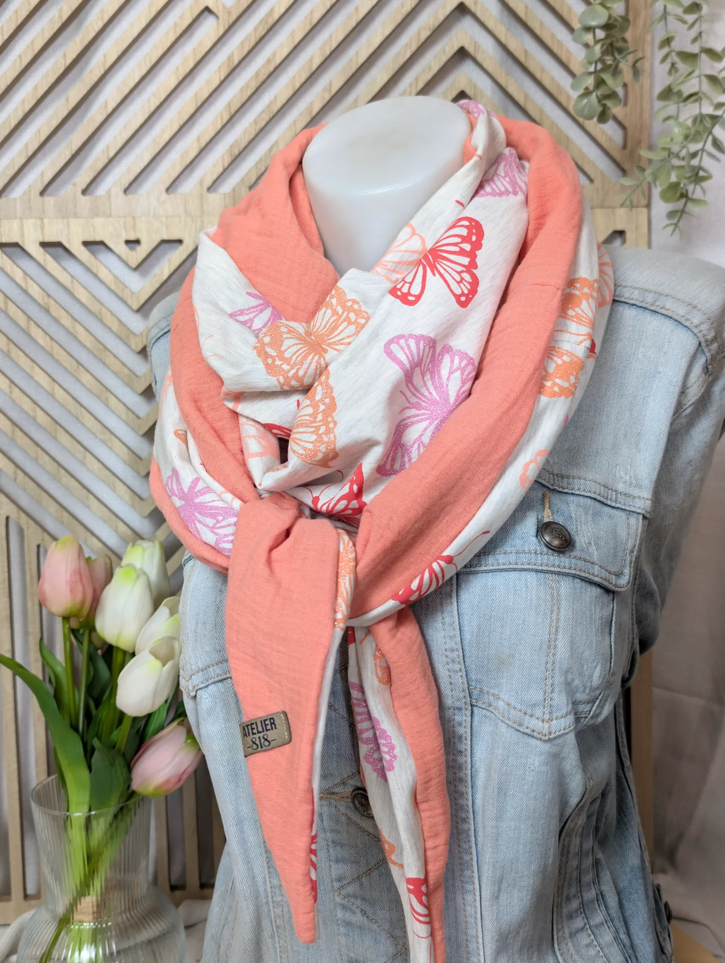 Petit papillons glitter corail